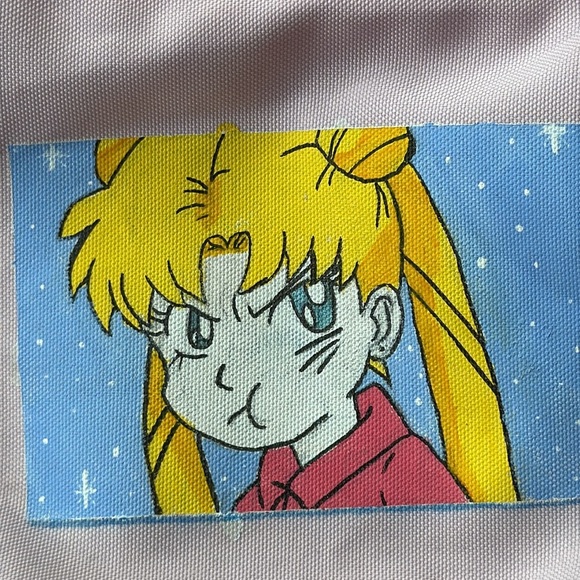 Jansport Light Pink Kids Backpack with Sailor Moon Usagi Tsukino Cartoon Design - Picture 3 of 6